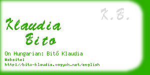 klaudia bito business card
