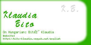 klaudia bito business card